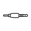 A simple black line drawing of a plug or connector symbol on a white background.