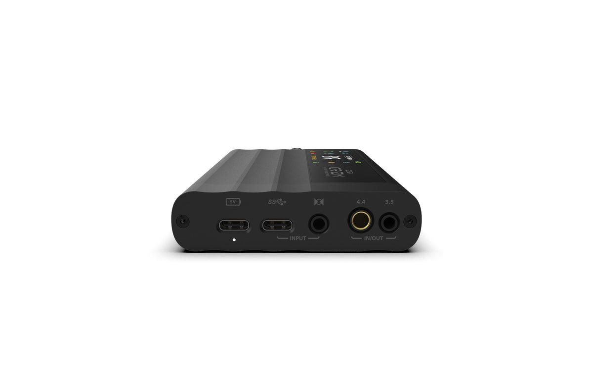 iFi iDSD GR 2 MT rear edge with two USB-C ports and 3.5 mm and 4.4 mm line connections