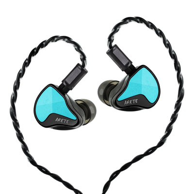ZiiGaat x Fresh Reviews Arete II with black braided cable over-ear hooks and black silicone ear tips