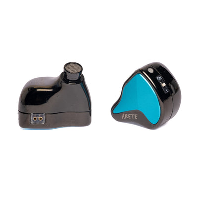 ZiiGaat x Fresh Reviews Arete II, side view of the black aluminium shell, nozzle and 2-pin socket