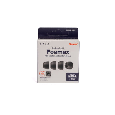 AZLA SednaEarfit Foamax foam ear tips in their retail box