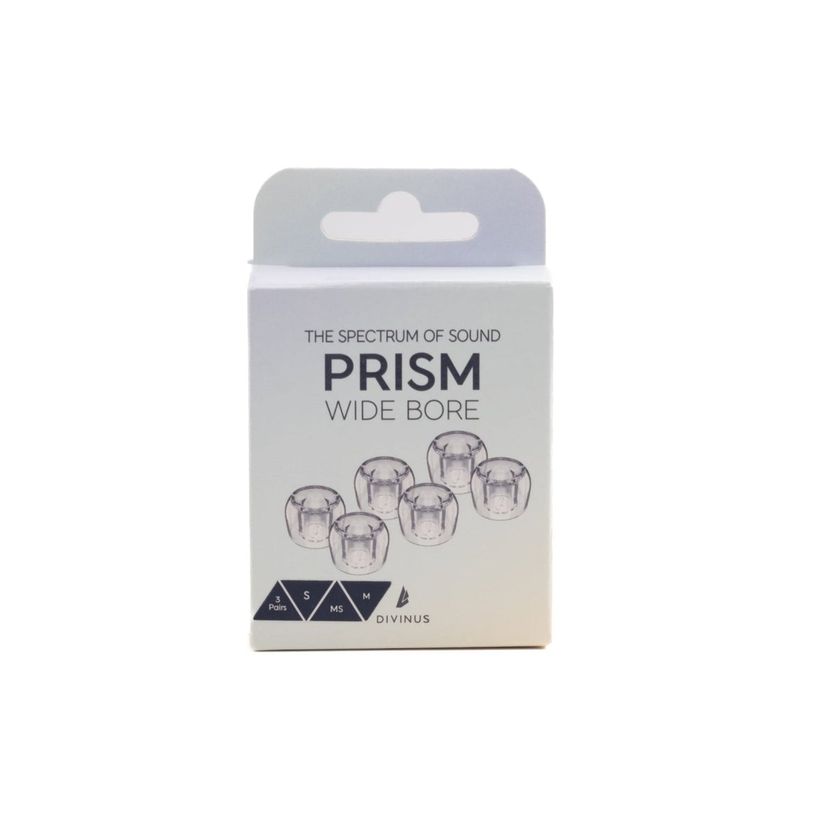 Divinus Prism Wide-Bore Ear Tips in their retail box