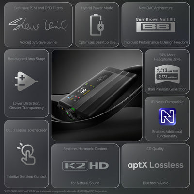 iFi iDSD GR 2 MT feature overview: Steve Levine filters, 1,513 mW output, K2HD, aptX Lossless and touchscreen
