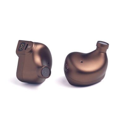 Letshuoer S12 Ultra earpieces from the inside and the side, showing the vent and nozzle